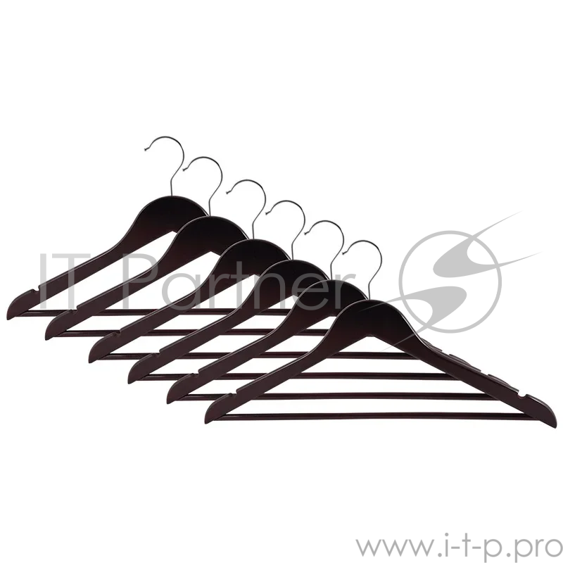 Набор вешалок деревянных Рыжий кот W2-P-RS/6 (эконом) (цвет: красное дерево, 6 шт)