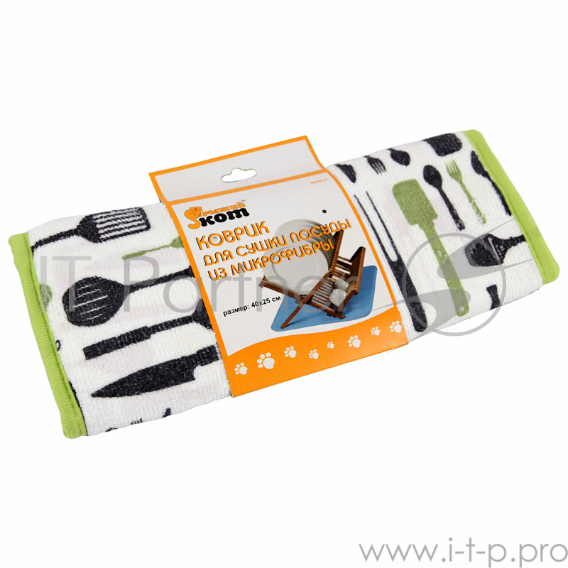 Коврик для сушки посуды из микрофибры Рыжий кот MDM-01, размер: 40*25 см