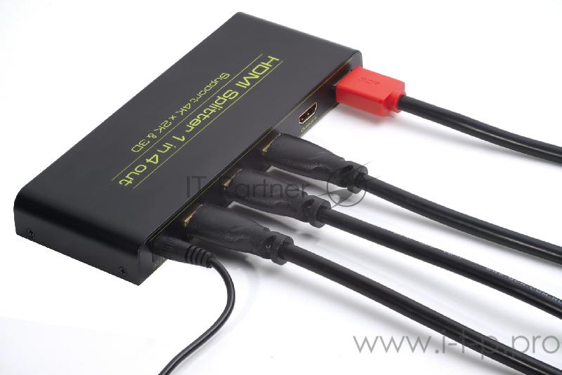 Переходник Greenconnect Разветвитель v1.4 HDMI 1на 4 выхода, 4K2K 30Hz /1080p 120Hz + индикация (GL-v104C)