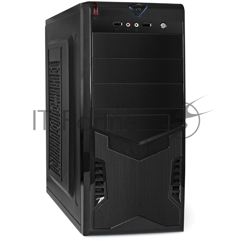 Корпус Miditower Exegate CP-601 Black, ATX, <CP400W, 80mm>, 2*USB, Audio