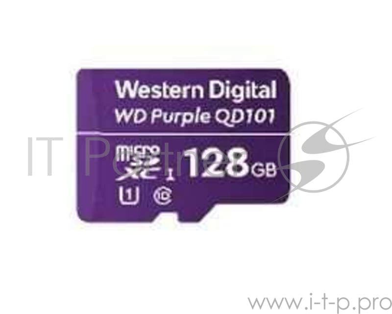Карта памяти WD Purple SC QD101 Ultra Endurance MicroSDXC WDD128G1P0C 128ГБ Class 10 UHS 1 (U1) для видеонаблюдения