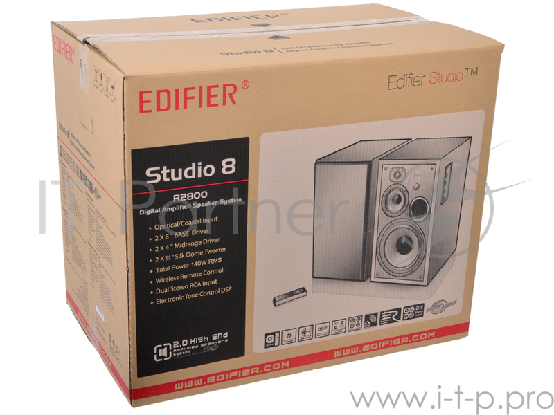 Колонки Edifier R2800 черное дерево, {Активные, 2 x 70W RMS, 42-20000Гц, дерево, пульт ДУ}