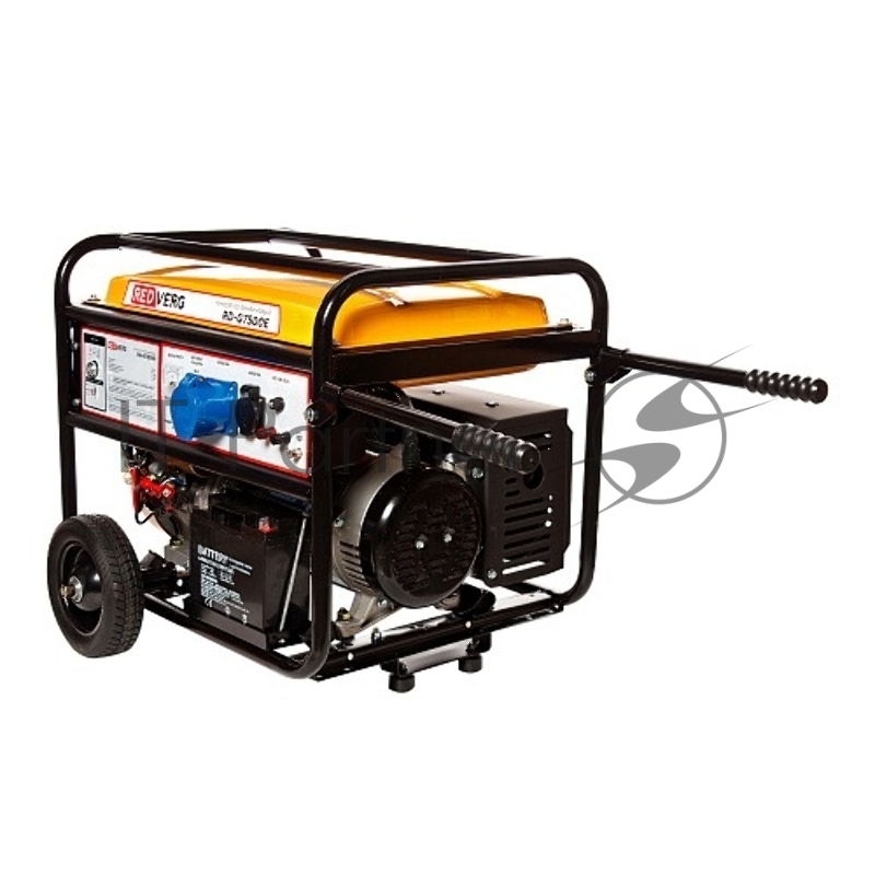 Генератор бензиновый RD-G7500E. 16,0л.с 439куб.см GM192FА запуск- ручной/электростартер бак- 25л 7,5кВт 220В