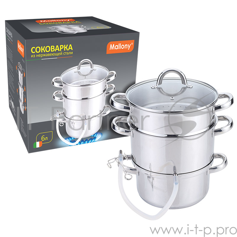 Дубль артикула 10045012 Соковарка из нерж. стали, JM-22/6L, диам. 22см, 6 литров