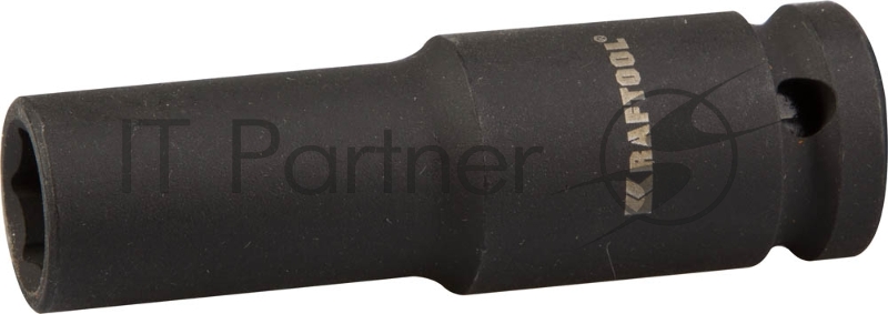 Торцовая головка KRAFTOOL INDUSTRIE QUALITAT ударная, удлиненная (1/2), FLANK, Cr-Mo, фосфатированная, 13 мм