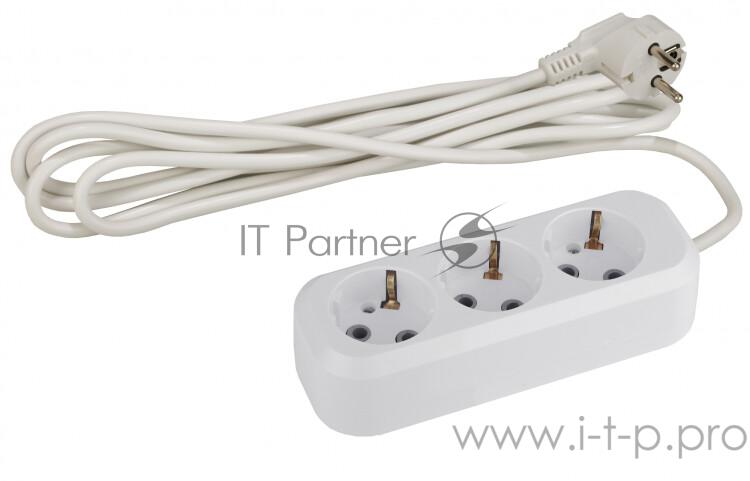 ЭРА Б0023158 Удлинитель UX-3e-7m с заземлением 3 гнезда 7 м {ABS-пластик, 3х0,75 мм2}