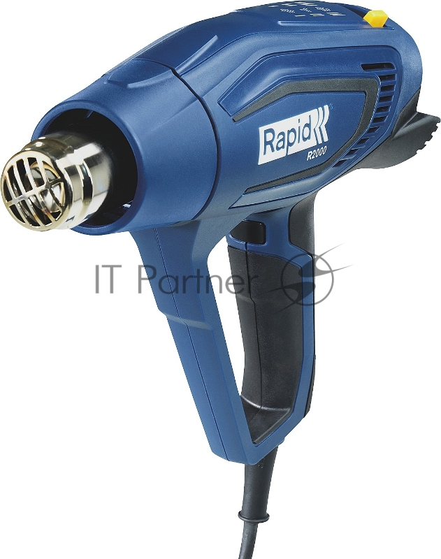 Фен строительный RAPID R2000 2000 Вт. Регулировка температуры: 60-600 °C. Расход воздуха: 250-450 л/мин. 3 режима воздушного потока