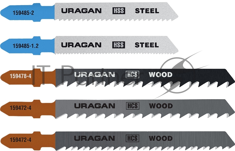 Набор полотен URAGAN, T101B,T144D,T101D,T118A,Т118B, по дереву и металлу, 5 предметов