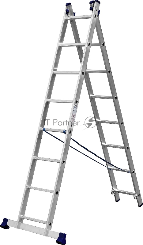 Лестница СИБИН 38823-08 универсальная, двухсекционная, 8 ступеней