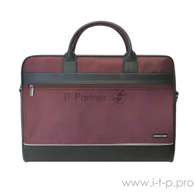 CROSS CASE CC17-014 Сумка для ноутбука чёрно-бордовая (17.3, нейлон, искусственная кожа)