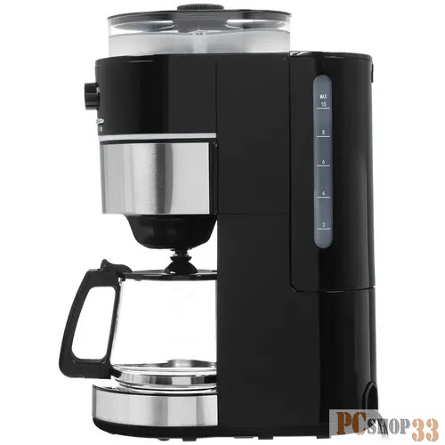 Кофемашина Kitfort Мощность 1000 Вт.Ёмкость 1,25 л.Ёмкость резервуара для кофе 120 г зёрен.