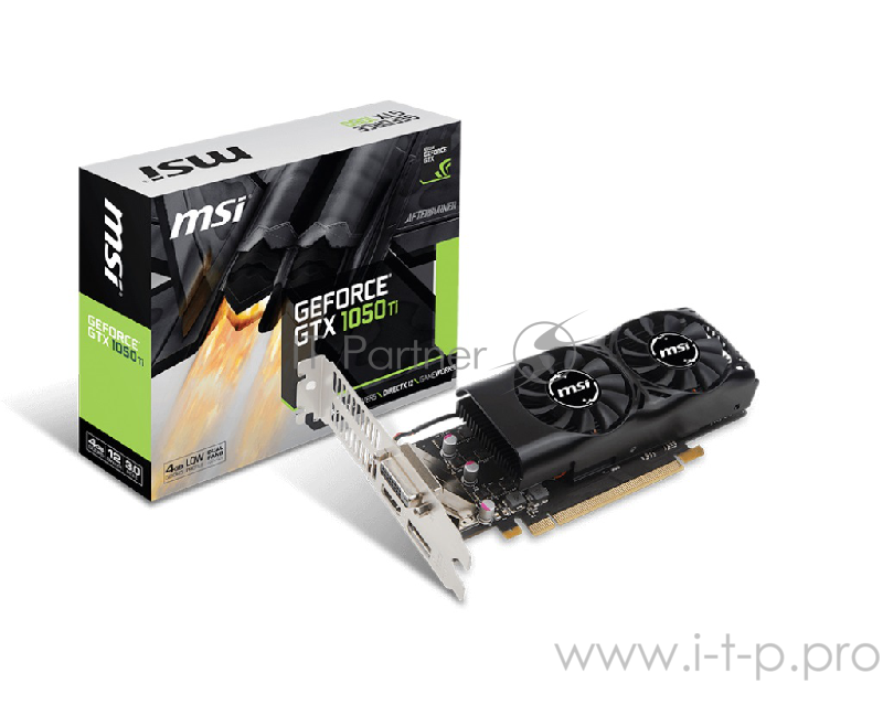 Видеокарта MSI GTX 1050 TI 4GT LP RTL nVidia GTX 1050TI 4096Mb 128bit GDDR5 1290/7008 DVIx1/HDMIx1/DPx1/HDCP low profile