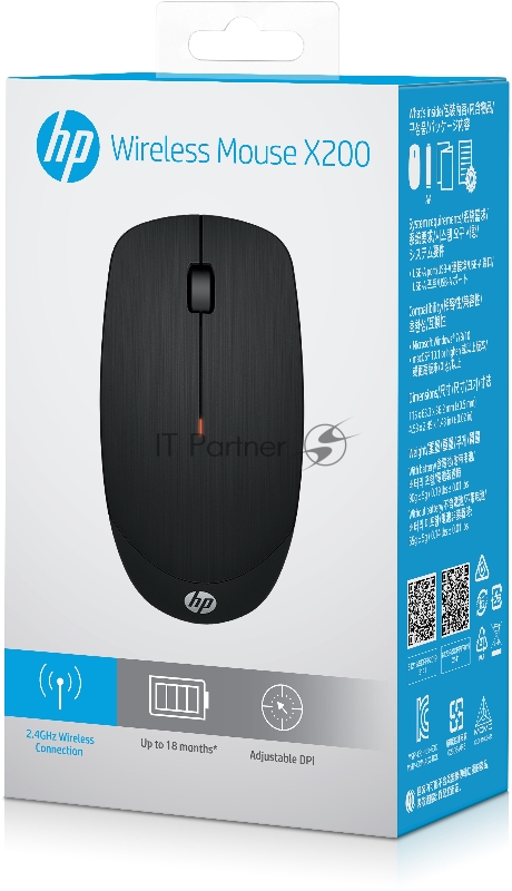 Мышь Mouse HP Wireless Mouse X200 black cons