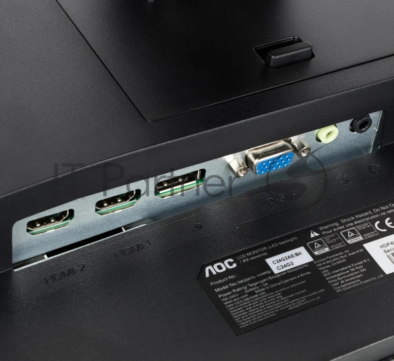 МОНИТОР 23.6 AOC C24G2AE Black-Red с поворотом экрана (VA, изогнутый, 1920x1080, 165Hz, 1 ms, 178°/178°, 250 cd/m, 80M: