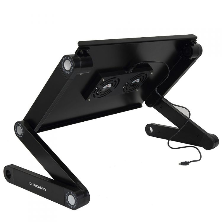 Аксессуар к ноутбуку CROWN Столик для ноутбука CMLS-115B ( до 17”, размеры панели (Д*Ш): 42*27.5см, регулируемая высота до 48см, два кулера, питание от USB)