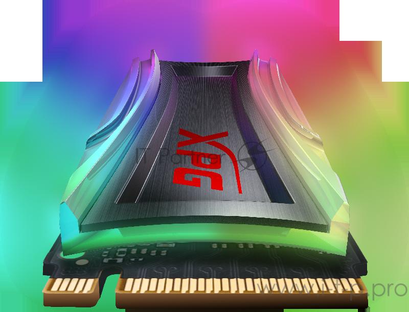 Накопитель SSD A-Data PCI-E x4 512Gb AS40G-512GT-C S40G RGB M.2 2280