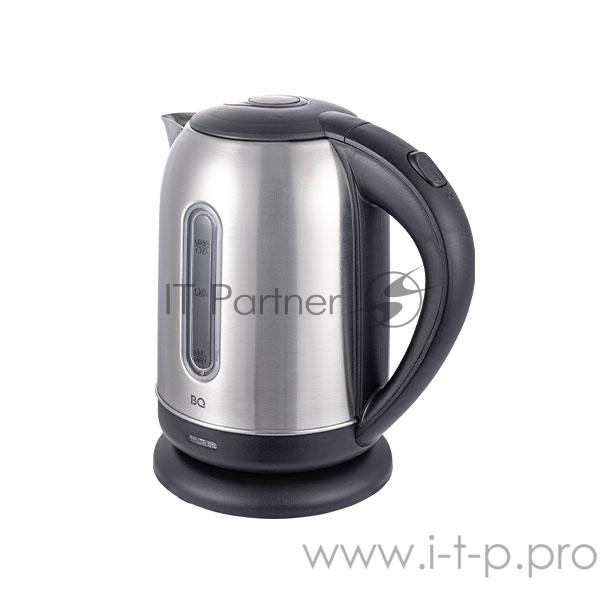 Чайник BQ KT1820SW Сталь-ЧерныйМощность 2200Вт, Максимальный объем 1.7л, Нержавеющая сталь, Съемный фильтр от накипи, Индикатор уровня воды, Индикатор включения, Автоотключение, Вращение на подставке 360 градусов, Кнопка открытии крышки, Напряжение 2