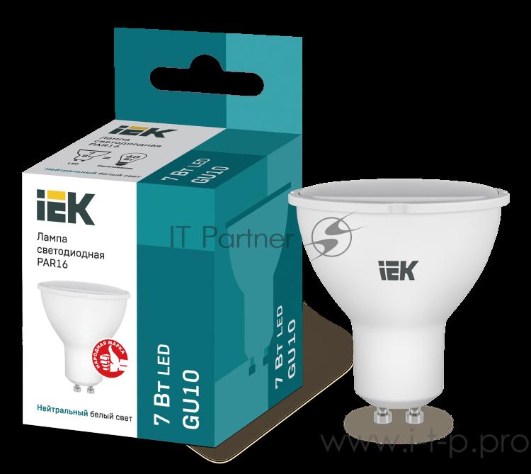 Лампа Iek LLE-PAR16-7-230-40-GU10 светодиодная ECO PAR16 софит 7Вт 230В 4000К GU10 IEK