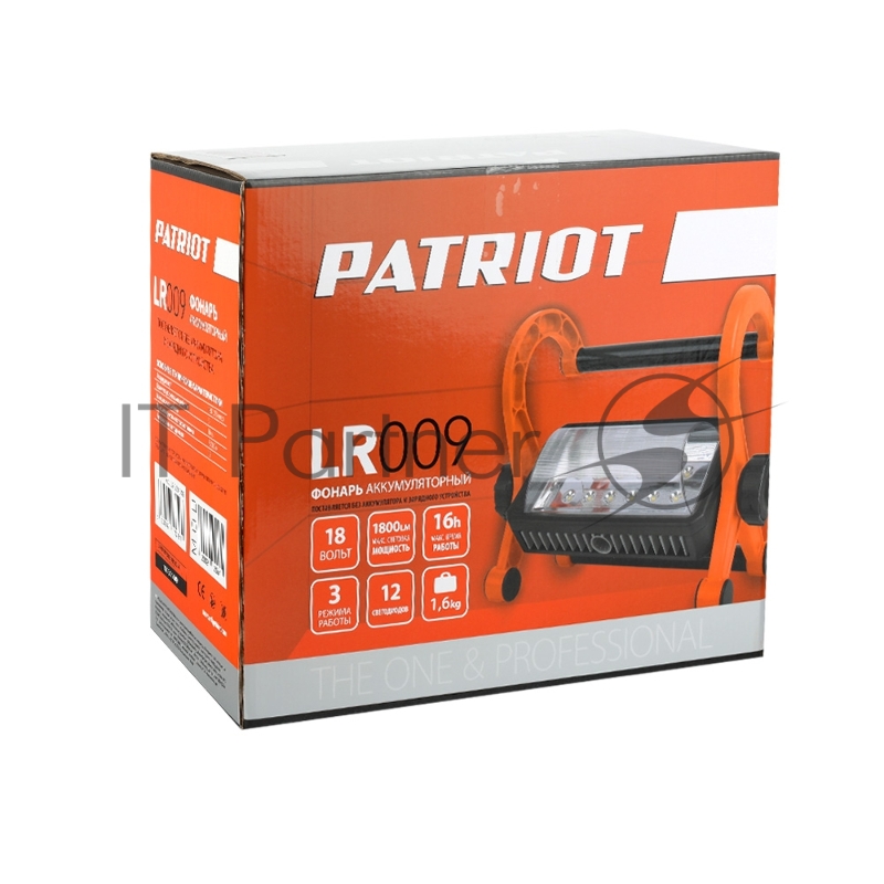 Фонарь cветодиодный переносной PATRIOT LR 009UES, 18В, UES, 12светодиодов. (без аккумулятора и зарядного устройства)