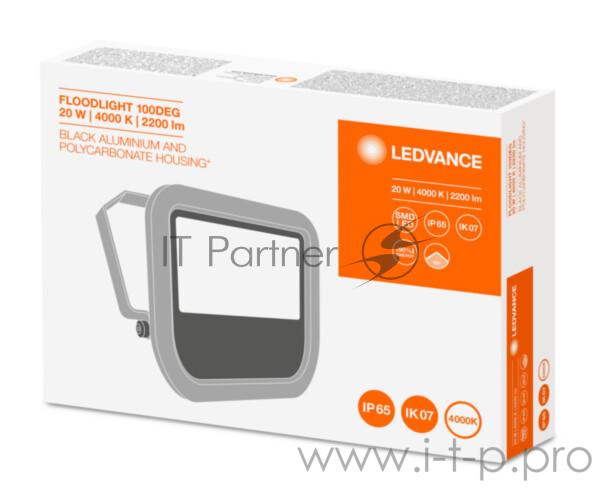 Светодиодный прожектор ДО-20Вт 4000К 2200Лм IP65 чёрный LEDVANCE | 4058075097483 | LEDVANCE