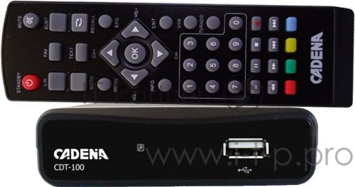Ресивер DVB-T2 Cadena CDT-100 (TC) черный