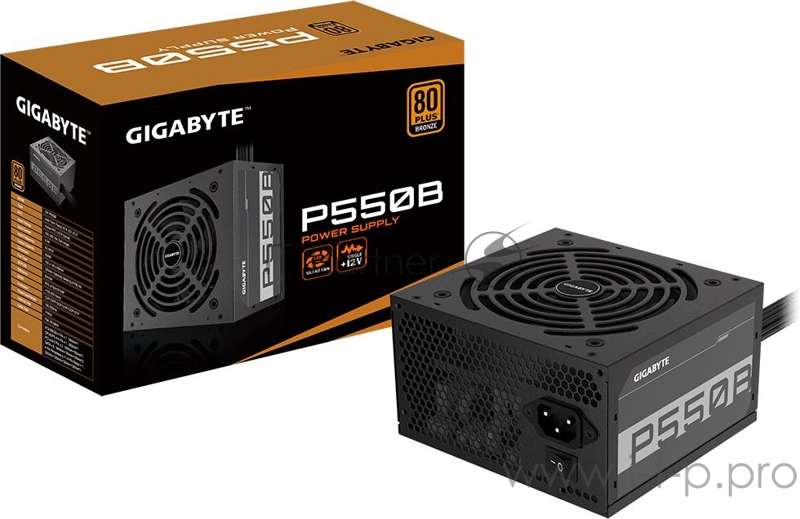 Блок питания Gigabyte ATX 550W GP-P550B 80+ bronze (24+4+4pin) APFC 120mm fan 6xSATA RTL