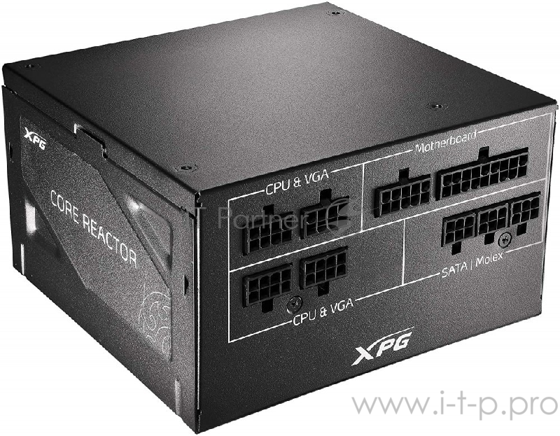 Игровой блок питания чёрный XPG COREREACTOR650G-BLACKCOLOR (модульный 650 Вт, PCIe-4шт, ATX v2.31, Active PFC, 120mm Fan, 80 Plus Gold)