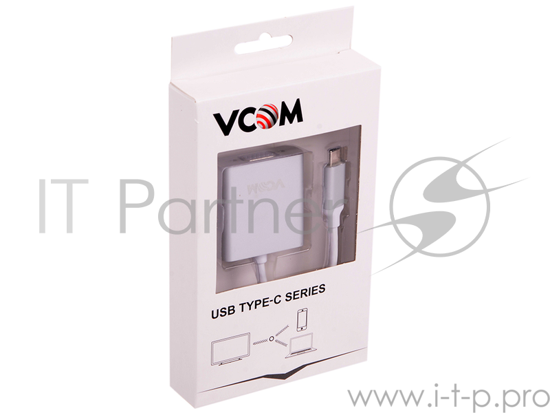 Кабель VCOM CU421M Кабель-адаптер USB 3.1 Type-Cm -- VGA(f) 1920x1080@60Hz, 10Gbps , 0,15m