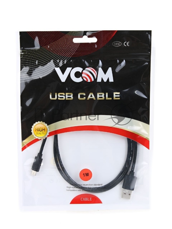 Кабель VCOM VUS6945-1M Кабель USB2.0 Am -- micro-B 5P, 1.0м , черный