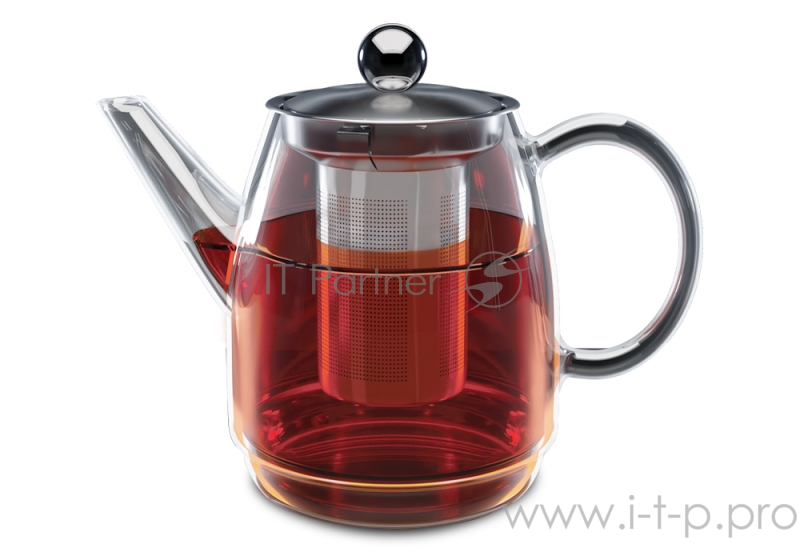 Чайник заварочный LARA LR06-18 <900мл> боросиликатное стекло, стальной фильтр и крышка