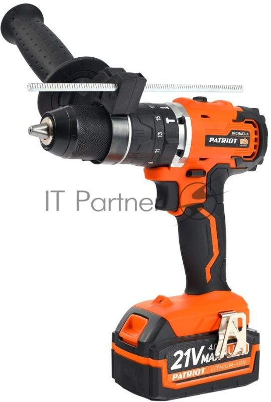 Дрель-шуруповерт аккумуляторная PATRIOT BR 216UES-h две батареи Li-ion, УДАР, бесщеточный двигатель, патрон 13мм, большой кейс, зарядка за 1 час, комплект бит и сверл, UES