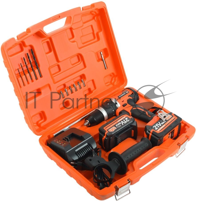 Дрель-шуруповерт аккумуляторная PATRIOT BR 216UES-h две батареи Li-ion, УДАР, бесщеточный двигатель, патрон 13мм, большой кейс, зарядка за 1 час, комплект бит и сверл, UES