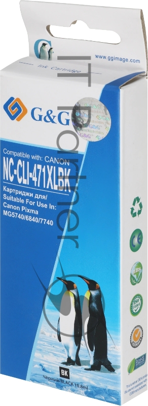 Картридж струйный G&G NC-CLI-471XLBK CLI-471XL BK фото черный (10.8мл) для Canon TS5040/MG5740/MG6840/MG7740