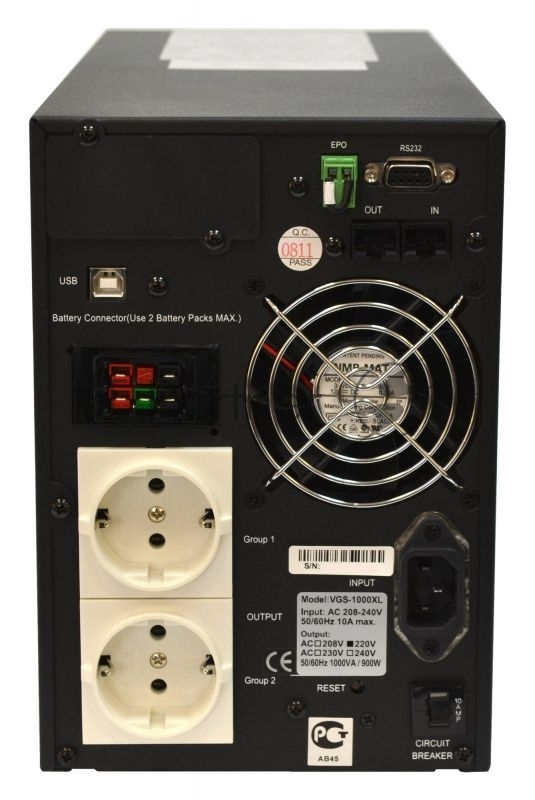 Источник бесперебойного питания Powercom Vanguard VGS-3000XL 2700Вт 3000ВА черный