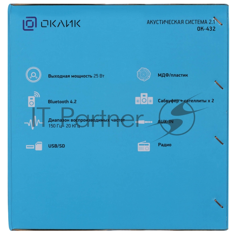 Колонки Oklick OK-432 2.1 черный 25Вт