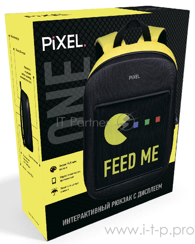 Рюкзак PIXEL One Pinkman чёрно-розовый (LED-экран 25*25 px, 16,5 млн цветов, 20 л., полиэстер)