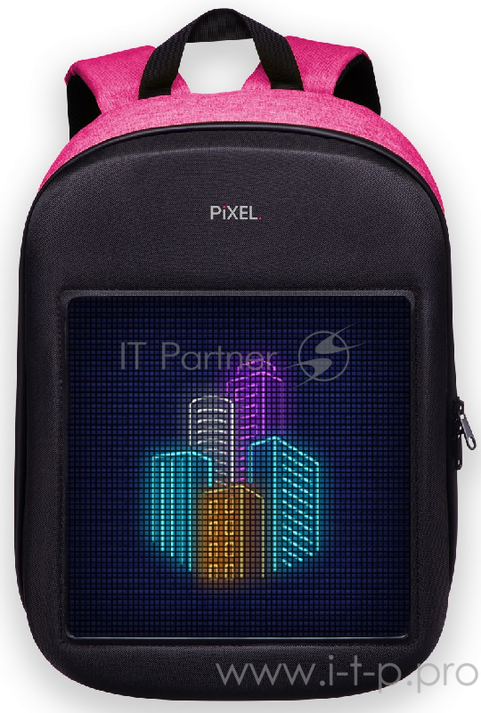 Рюкзак PIXEL One Pinkman чёрно-розовый (LED-экран 25*25 px, 16,5 млн цветов, 20 л., полиэстер)