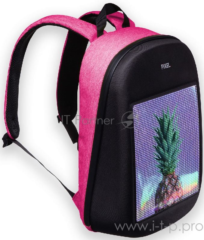 Рюкзак PIXEL One Pinkman чёрно-розовый (LED-экран 25*25 px, 16,5 млн цветов, 20 л., полиэстер)
