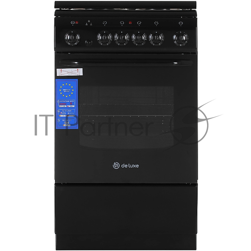 Плита Электрическая De Luxe 506004.03э (кр)-001 черный эмаль (стеклянная крышка)