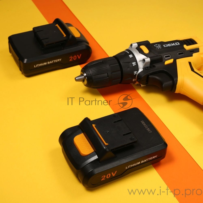 Дрель-шуруповерт Deko DKCD20FU-Li аккум. патрон:быстрозажимной (кейс в комплекте)