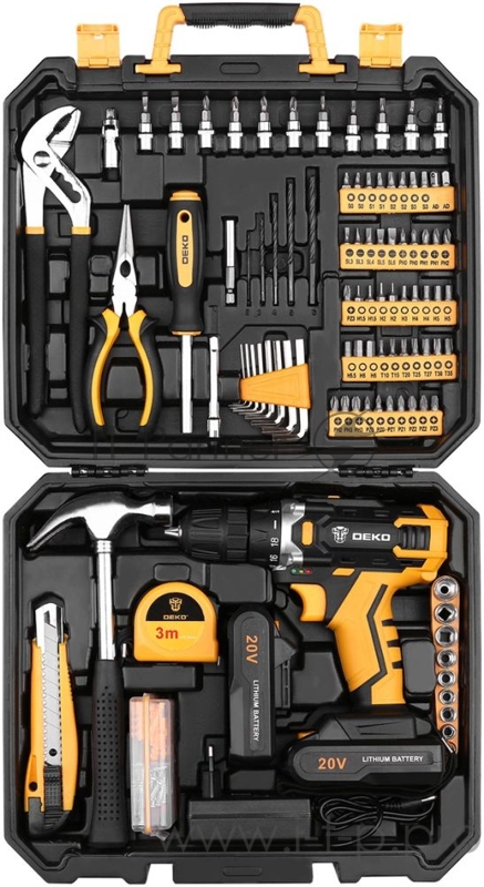 Дрель-шуруповерт Deko DKCD20FU-Li аккум. патрон:быстрозажимной (кейс в комплекте)