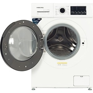 Стиральная машина HIBERG WQ4-712 W А+++, 12 программ, Максимальная загрузка белья – 7 кг, Скорости отжима 600-800-1000-1200 об, Цвет - белый, Объем барабана – 58 л, Диаметр двери – 47,2 см, Ш*Г*В: 59,5*51*84,5, Материал барабана – нерж. Сталь, Мат