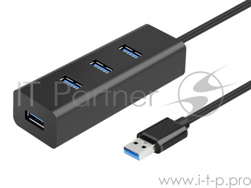 Контроллер ORIENT BC-304 USB 3.0 HUB 4 Ports, 3xUSB сверху, 1xUSB с торца, черный