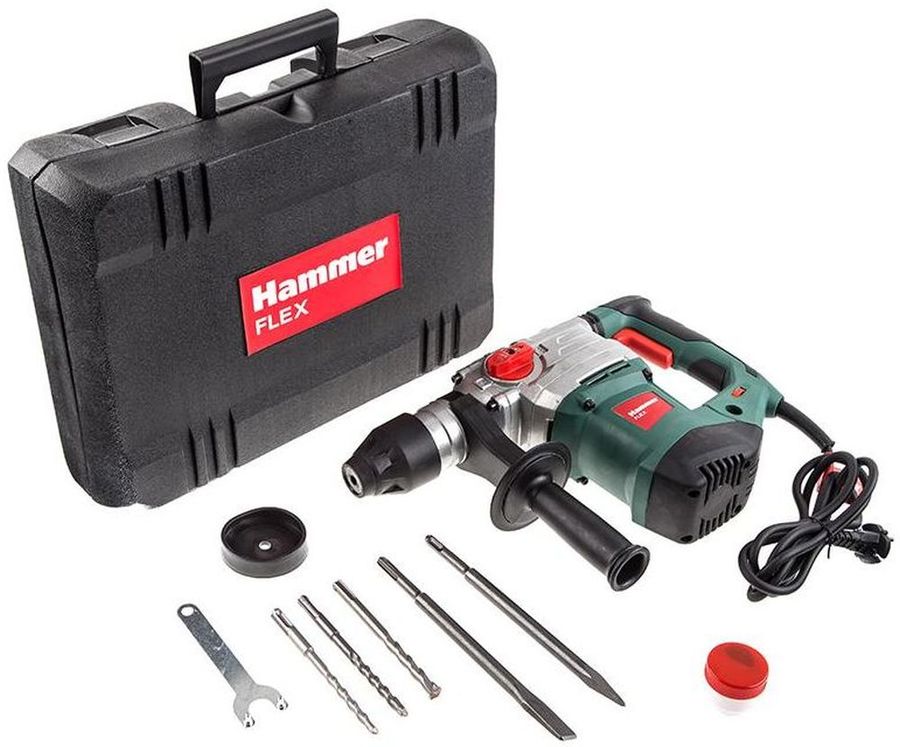 Перфоратор Hammer Flex PRT1500A Перфоратор 514129 { 1500Вт SDS+ 30мм 0-950об/мин 6.2Дж 3 режима }