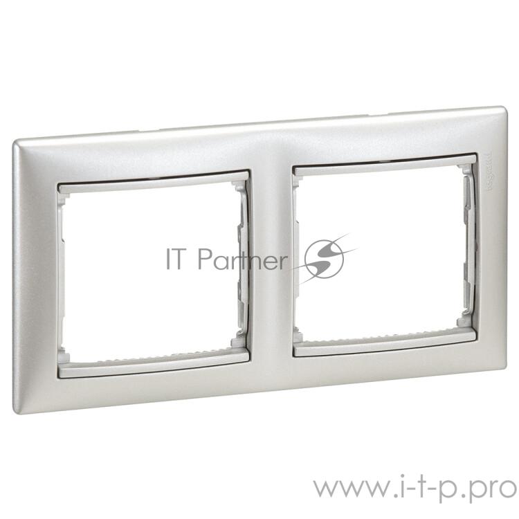 Розетки, выключатели и аксессуары Legrand 770152 Рамка Valena 2 поста алюминий