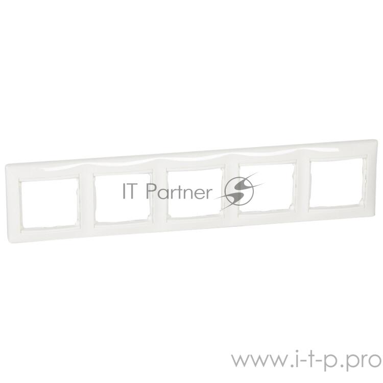 Розетки, выключатели и аксессуары Legrand 774455 Рамка Valena 5 постов белая