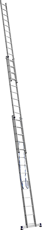 Лестницы, стремянки Лестница СИБИН универсальная,трехсекционная со стабилизатором, 14 ступеней 38833-14
