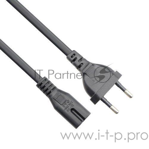 Кабель VCOM CE023_CU0.5-3M Кабель для аудио-видео техники IEC-320-C7--розетка 220V, 2-pin, 3 м ,медный