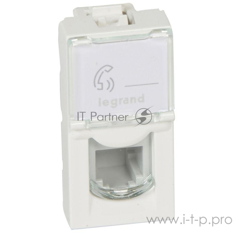 Электроустановочные изделия Legrand Legrand 078730 РОЗЕТКА ТЕЛЕФОННАЯ RJ 11 - ПРОГРАММА MOSAIC - 4 КОНТАКТА - 1 МОДУЛЬ - БЕЛАЯ