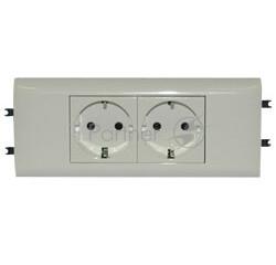 Электроустановочные изделия Legrand Legrand 077432 РОЗЕТКА с рамкой 2 Х 2К+3 - ПРОГРАММА MOSAIC - ДЛЯ УСТАНОВКИ В КАБЕЛЬ-КАНАЛЕ - АВТОМАТИЧЕСКИЕ КЛЕММЫ - СТАНДАРТНАЯ